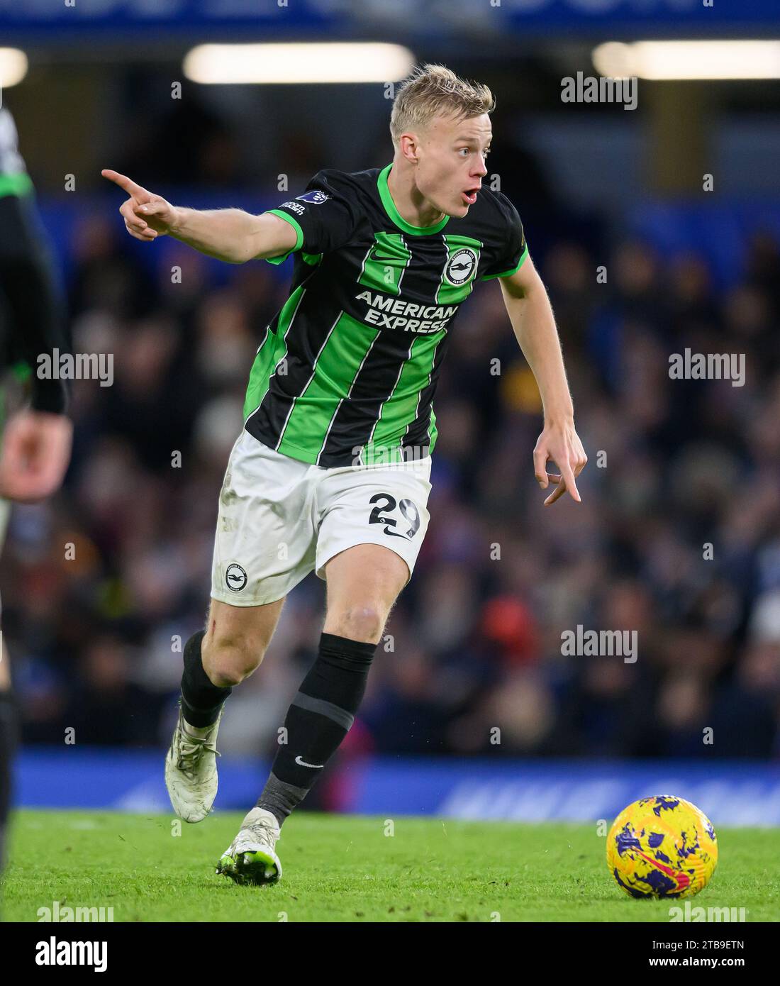 London, Großbritannien. Dezember 2023 - Chelsea gegen Brighton & Hove Albion - Premier League - Stamford Bridge. Brightons Jan Paul Van Hecke im Spiel gegen Chelsea. Bildnachweis: Mark Pain/Alamy Live News Stockfoto