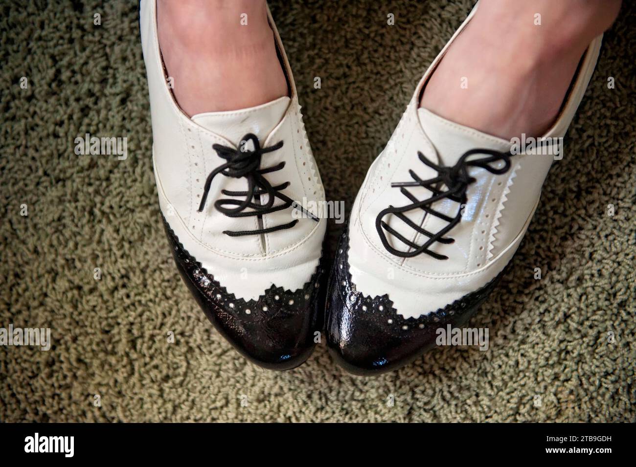 Nahaufnahme von Vintage-Schuhen; Lincoln, Nebraska, Vereinigte Staaten von Amerika Stockfoto