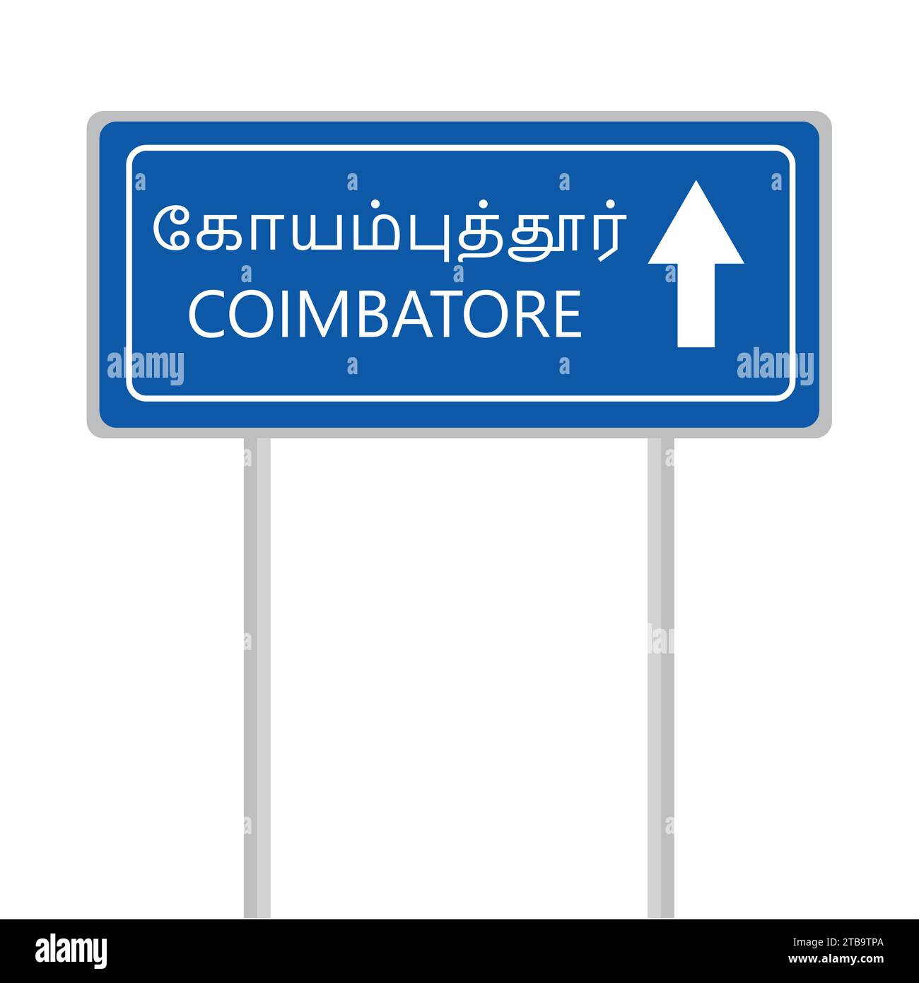 Coimbatore gerader Pfeil Straßenschild Vektorillustration Stock Vektor