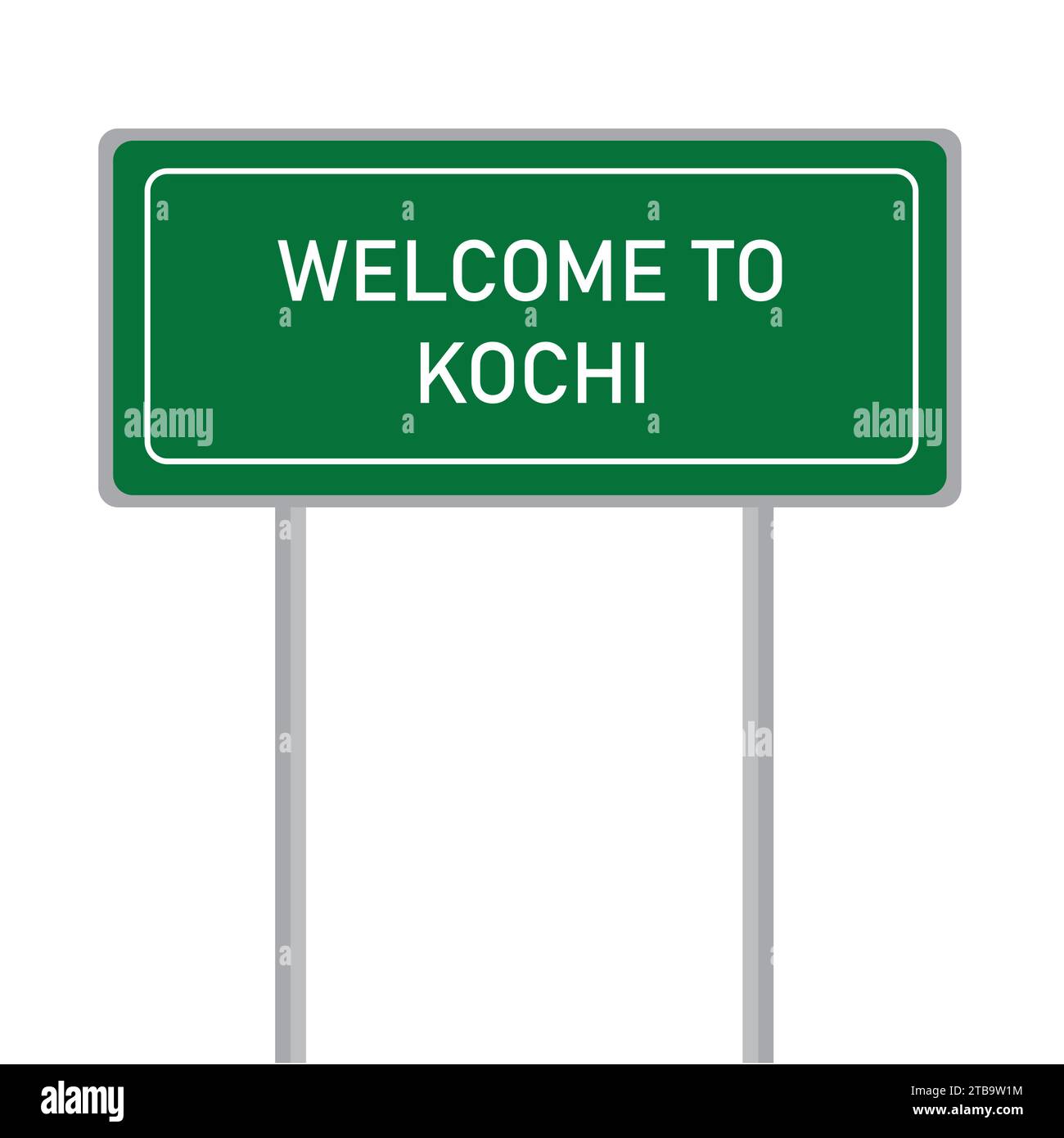 Willkommen bei Kochi Namensschild Vektor Illustration Stock Vektor