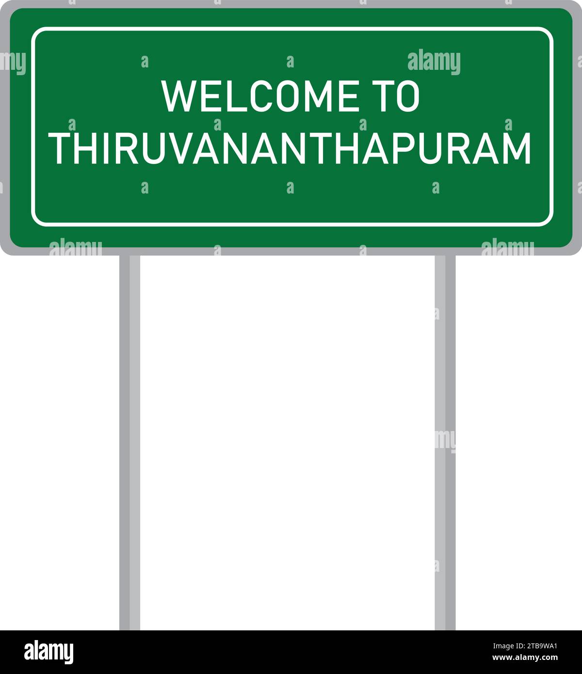 Willkommen bei Thiruvananthapuram Namensschild Vektor Illustration isoliert auf dem weiß Stock Vektor