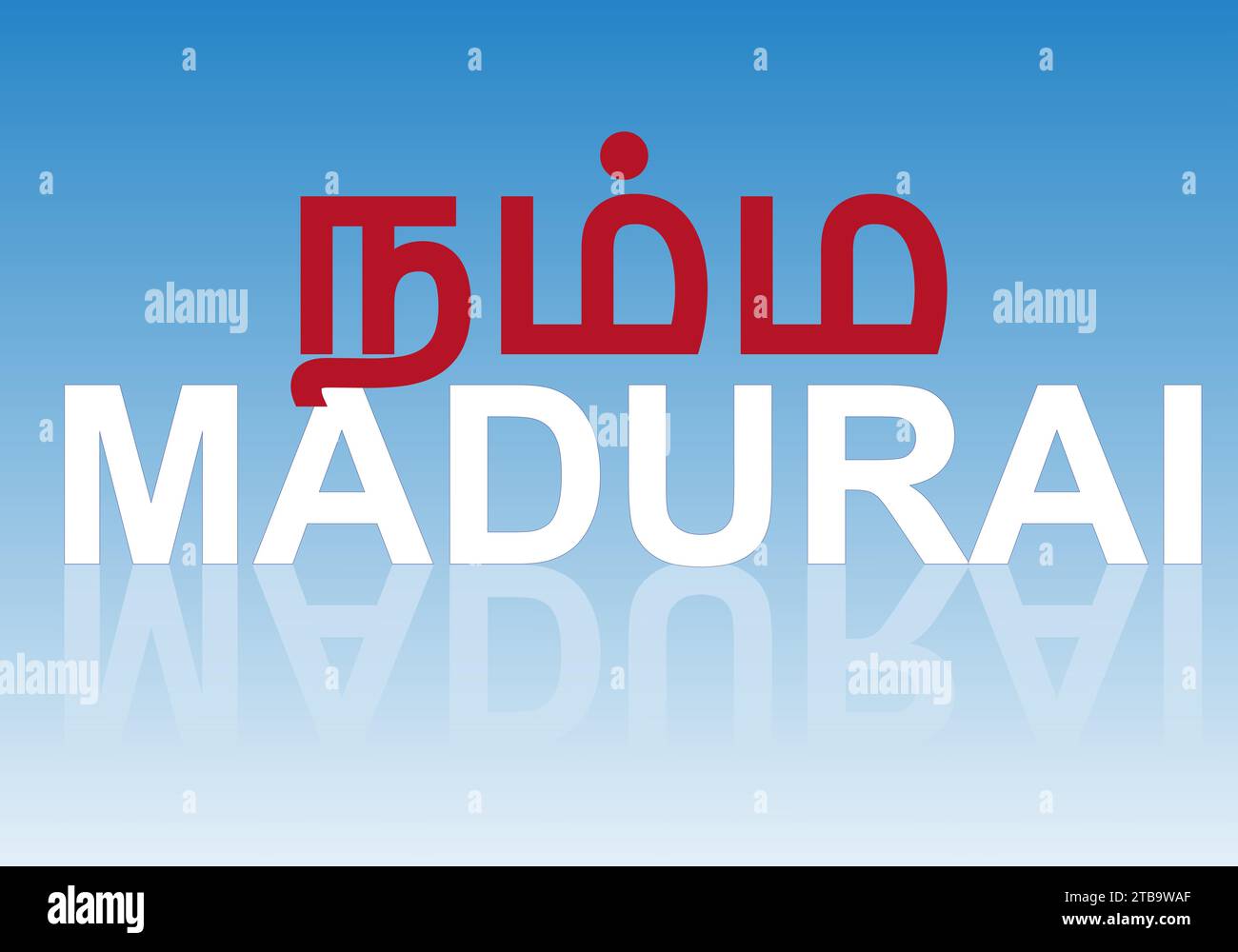 Namma Madurai Kalligrafie Vektor Illustration .Madurai ist die Stadt des südindischen Bundesstaates Tamilnadu. Stock Vektor