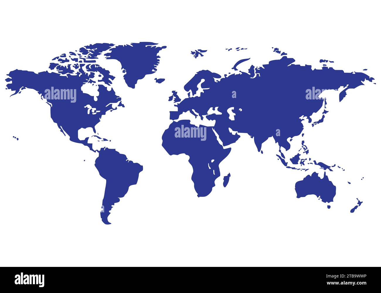 Weltkarte auf dem weißen isolierten Hintergrund Stock Vektor