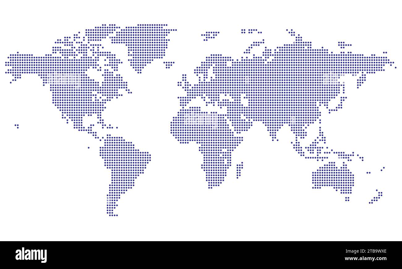 Weltkarte mit blauen Punkten Stock Vektor