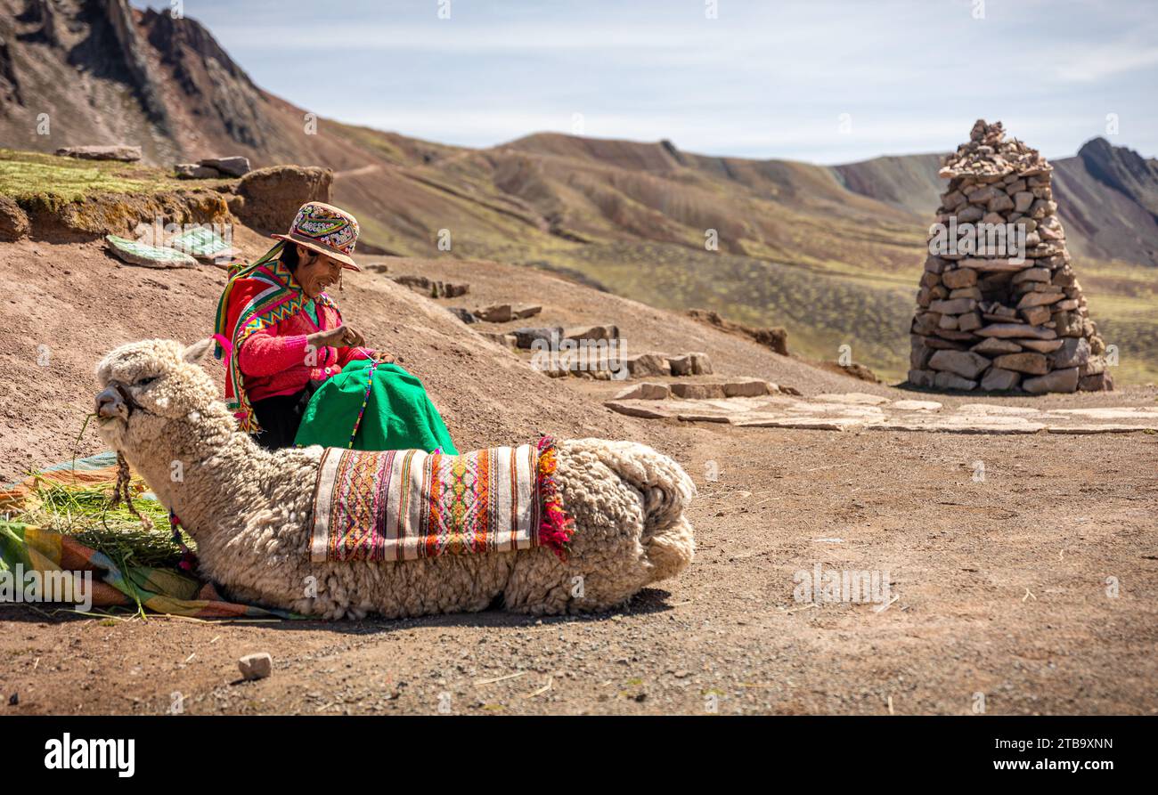 Porträt eines peruanischen Verkäufers Stockfoto