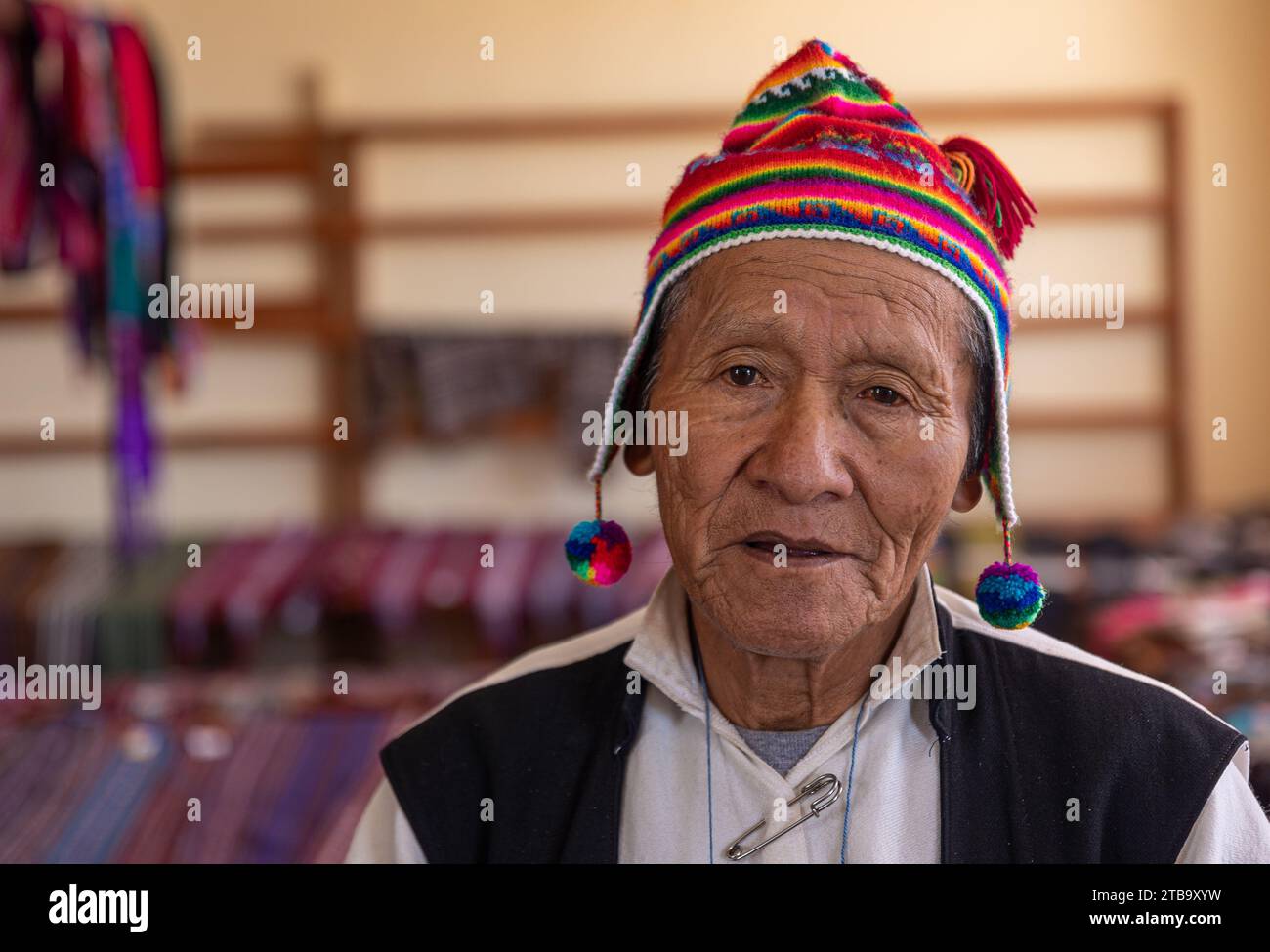 Porträt eines älteren peruanischen Arbeiters Stockfoto