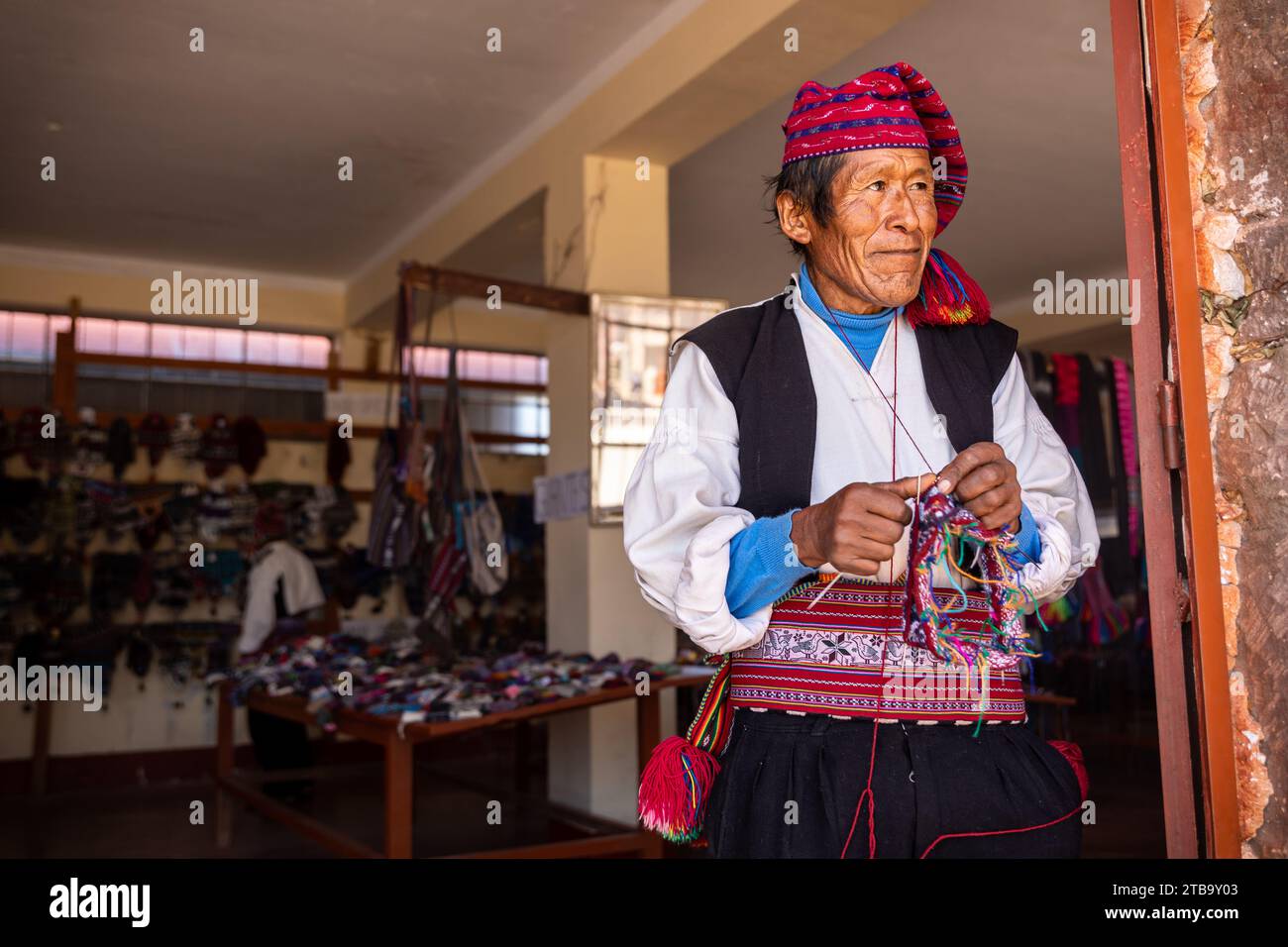 Porträt eines älteren peruanischen Arbeiters Stockfoto