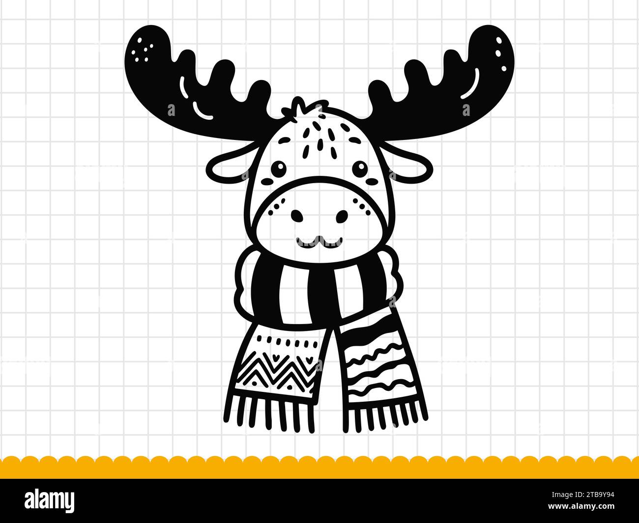 Schwarze Silhouette von süßen und lustigen weihnachtselchen. . Vektorabbildung Stock Vektor