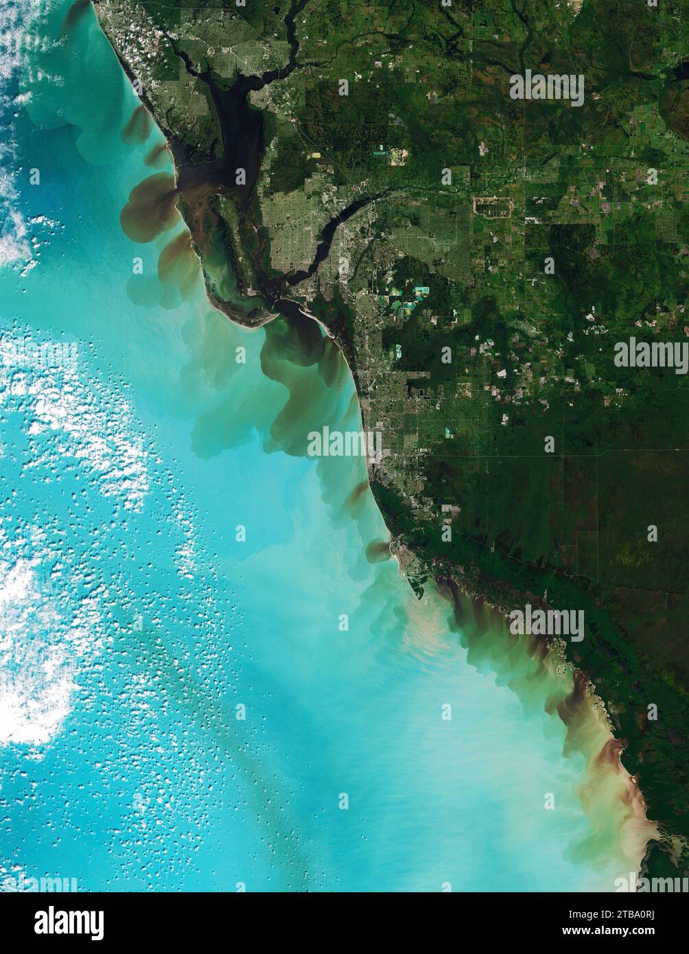 30. September 2022 - Ein detaillierter Blick auf die Küste in der Nähe von Fort Myers, Florida. Stockfoto