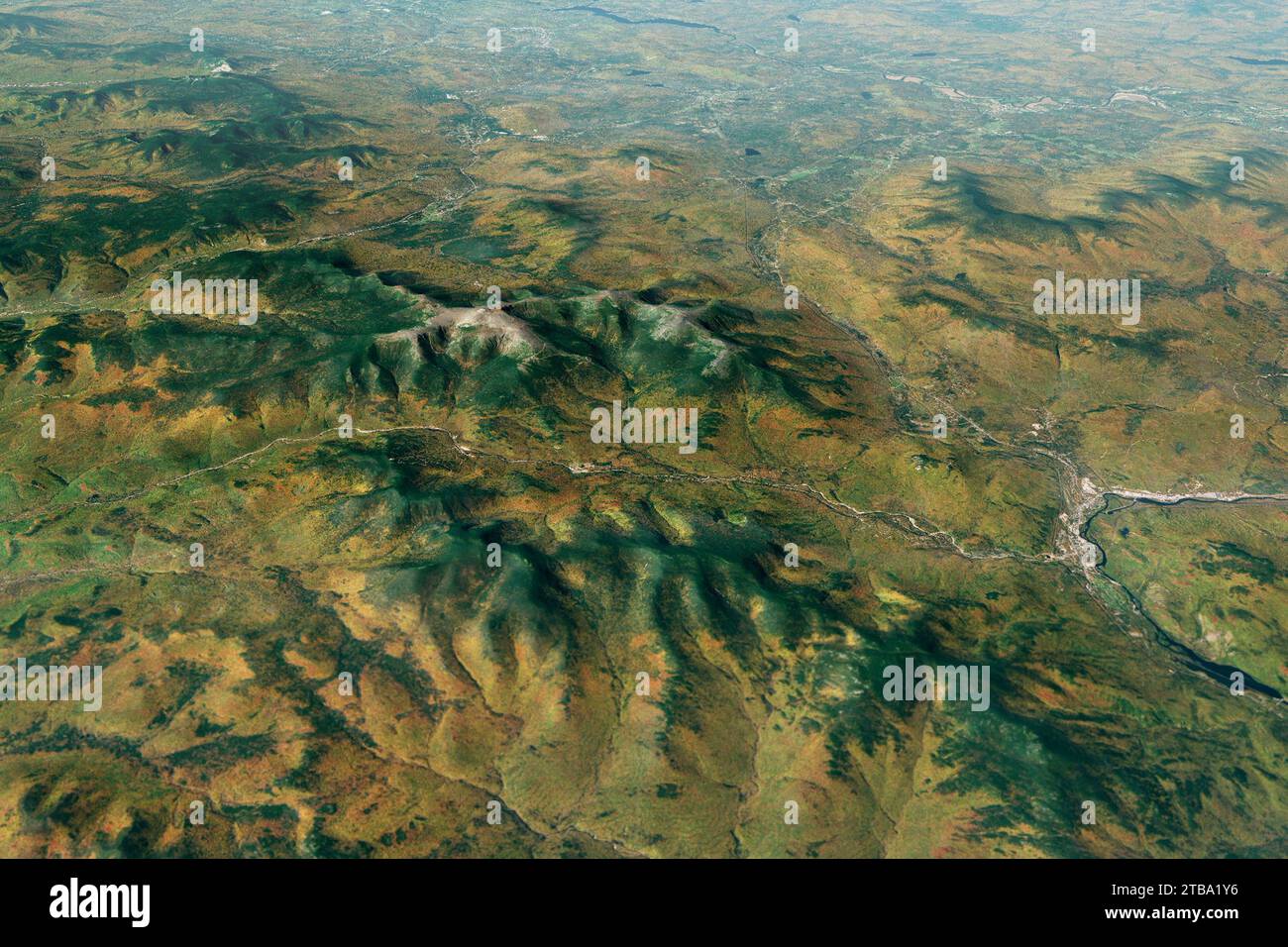 Digitales Höhenmodell von Mount Washington und Mount Adams in New Hampshire. Stockfoto