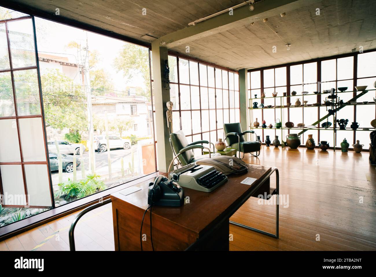 Mexiko-Stadt, Mexiko - 21. Juli 2023 - Diego Rivera und Frida Kahlo Home Studio in Mexiko-Stadt. Hochwertige Fotos Stockfoto