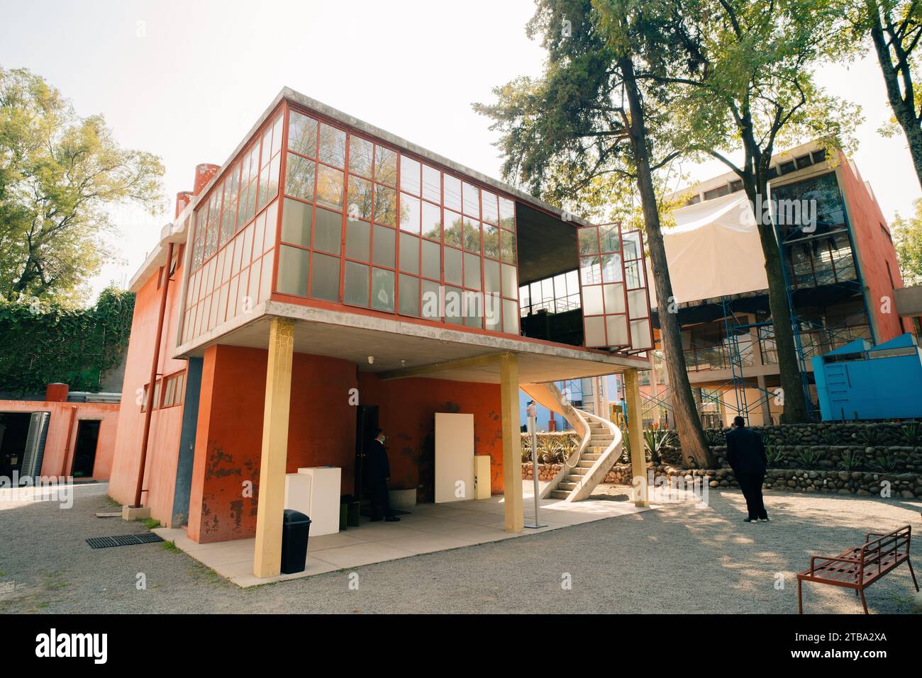 Mexiko-Stadt, Mexiko - 21. Juli 2023 - Diego Rivera und Frida Kahlo Home Studio in Mexiko-Stadt. Hochwertige Fotos Stockfoto