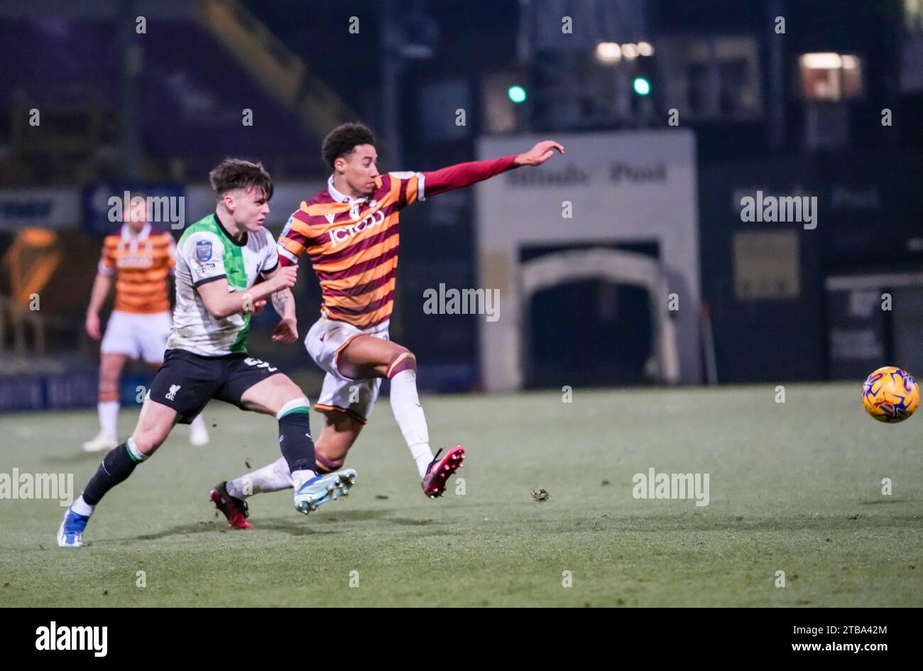 BRADFORD, GROSSBRITANNIEN. Dezember 2023. EFL-TROPHÄE: Bradford City AFC gegen Liverpool FC unter 21 Jahren Paul B. Whitehurst/Alamy Live News Stockfoto