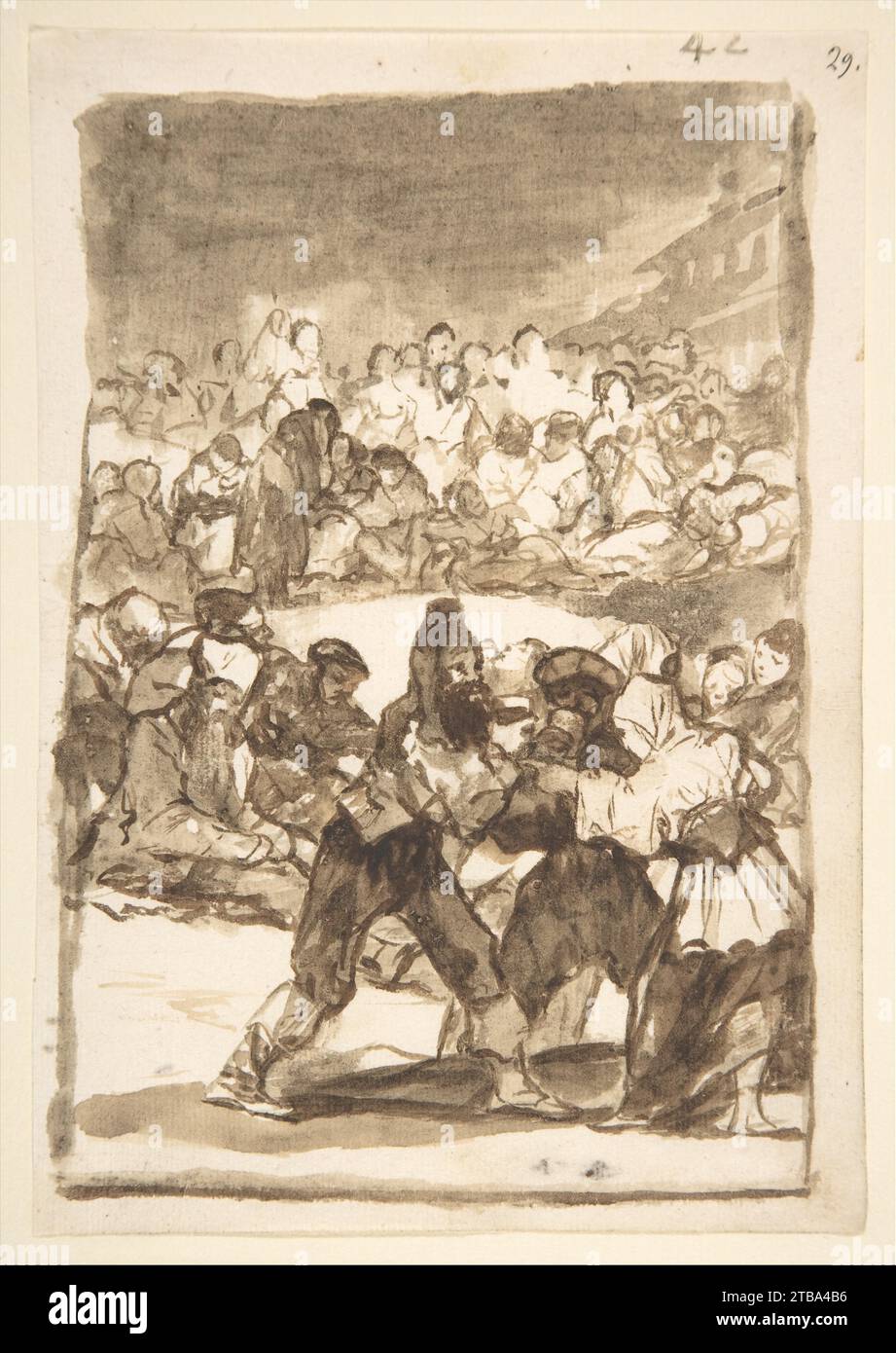 Eine Menge, die einen Kreis bildet; Seite 42 aus dem Album „Images of Spain“ (F) 1935 von Goya (Francisco de Goya y Lucientes) Stockfoto