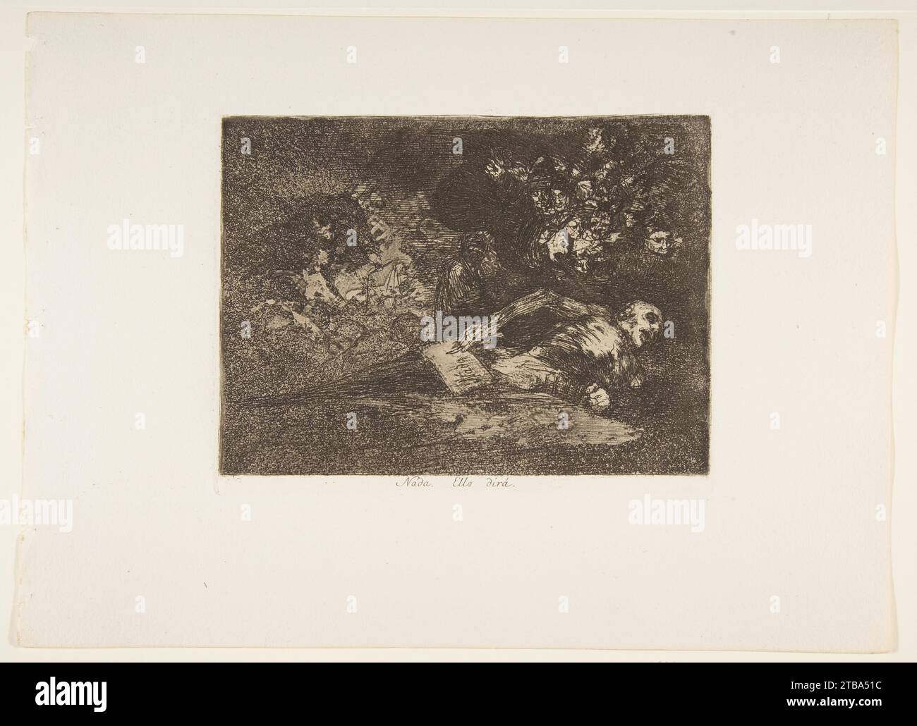 Platte 69 aus "die Katastrophen des Krieges" (Los Desastres de la Guerra): Nichts. Die Veranstaltung wird erzählen (Nada.ello dira) 1951 von Goya (Francisco de Goya y Lucientes) Stockfoto
