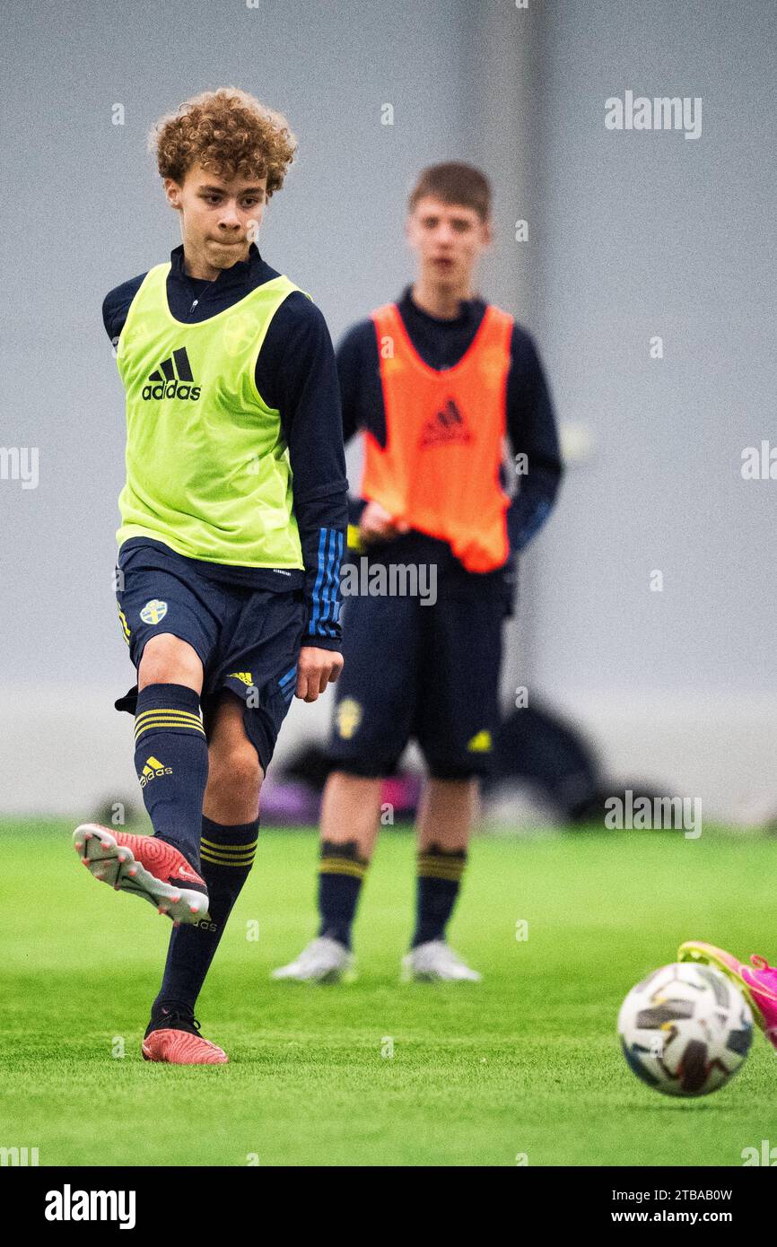 Der 2023120515-jährige Vincent Seger Ibrahimovic, Sohn des schwedischen Fußballspielers Zlatan Ibrahimovic und seiner Frau Helena Seger, war während einer tr im Einsatz Stockfoto