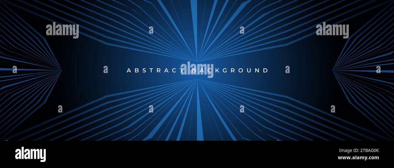 Dunkelblauer abstrakter moderner Hintergrund mit blauen leuchtenden Streifen Konzeptdesign für Banner, Hintergrund, Tapete, Cover, Präsentationshintergrund. Vektor Stock Vektor
