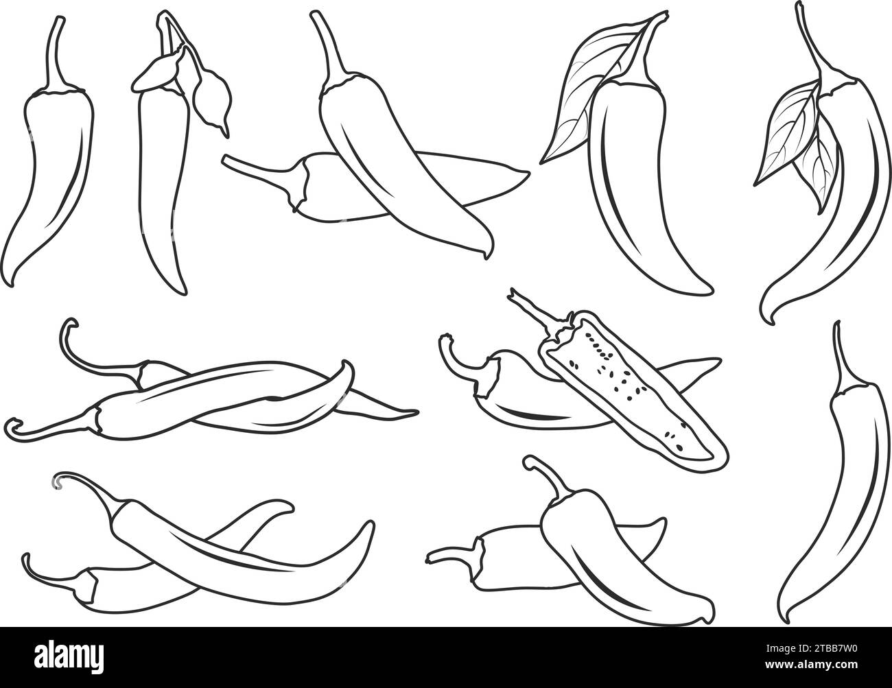 Chili Pfeffer Umriss, Chili Umriss, Chili Pfeffer Clipart, Chili ...