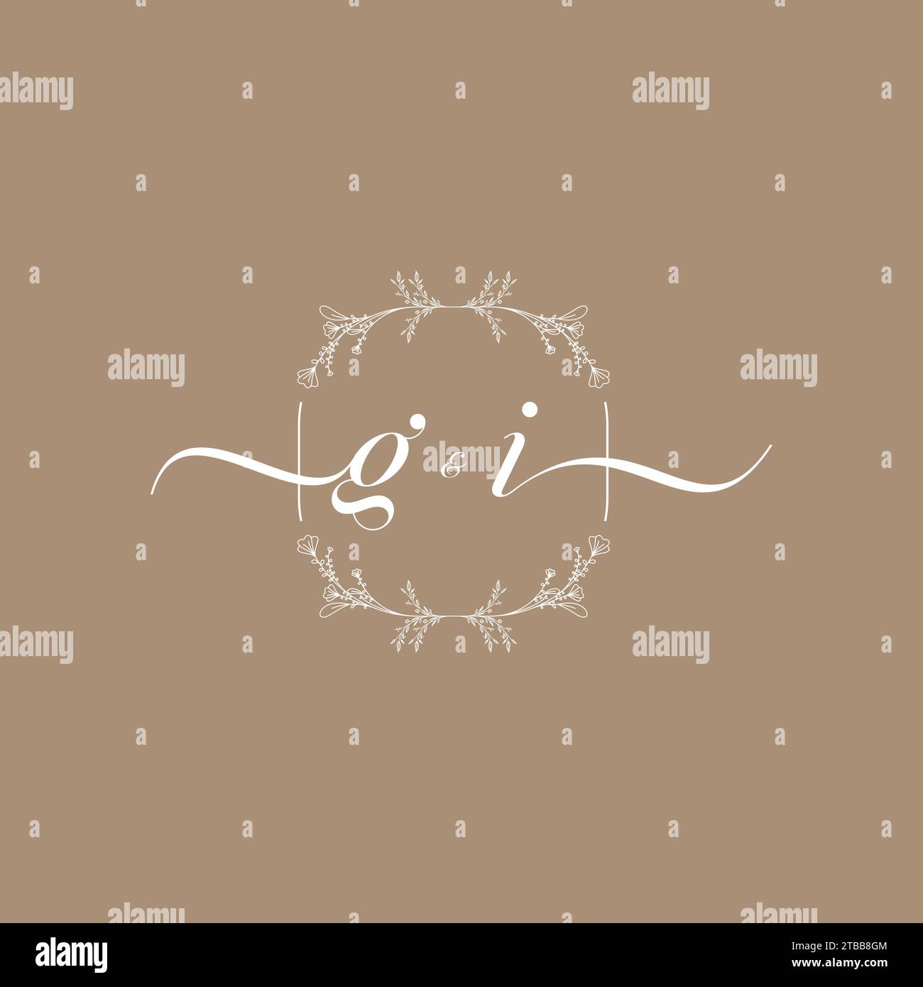 GI Handschriftenlogo der ersten Signatur, Hochzeit und Modekonzept Stock Vektor