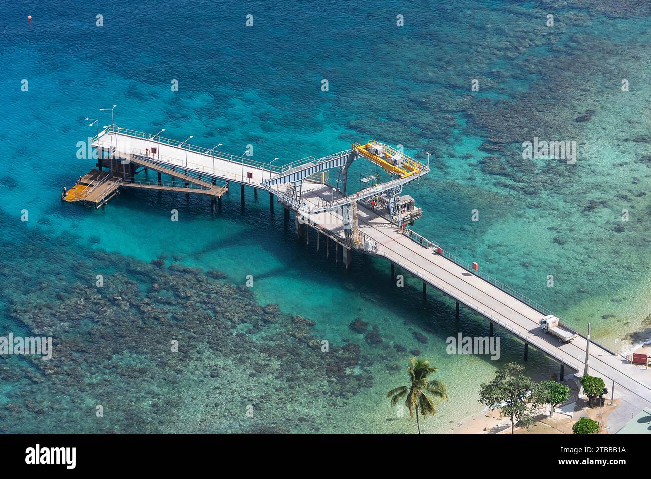 Der Steg bei Flying Fish Cove, Christmas Island, Australien Stockfoto