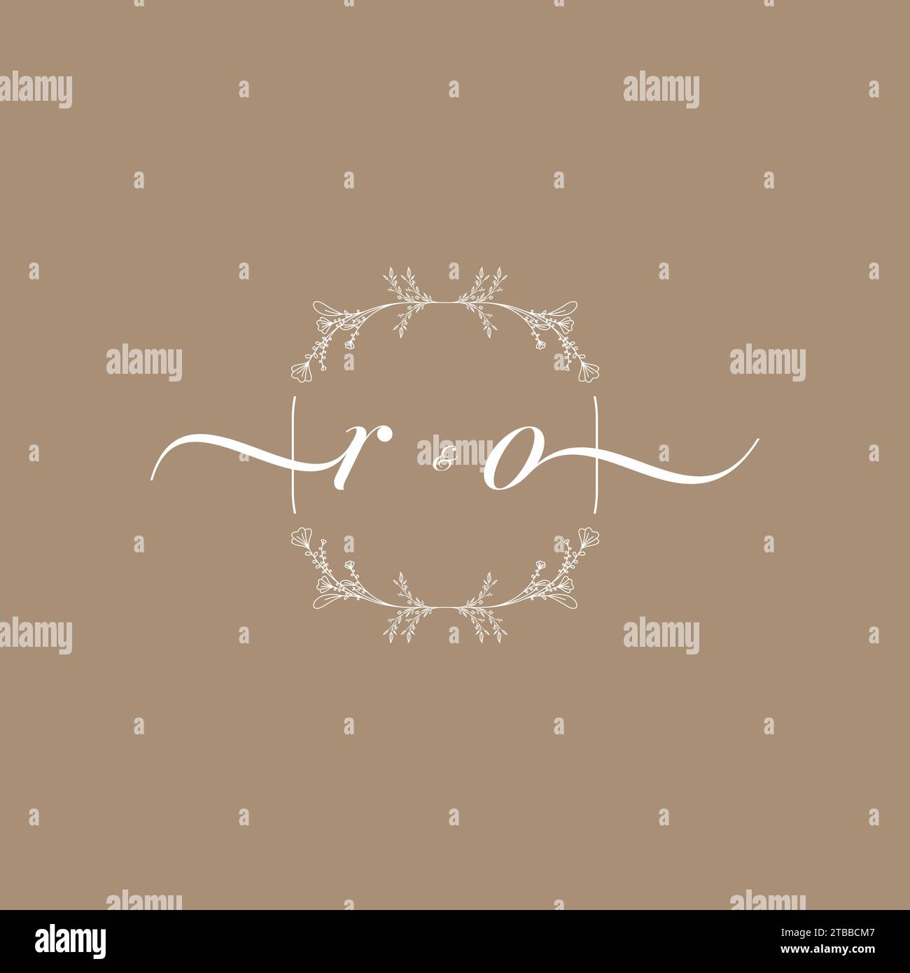 RO Handschriftenlogo der ersten Signatur, Hochzeit und Modekonzept Stock Vektor