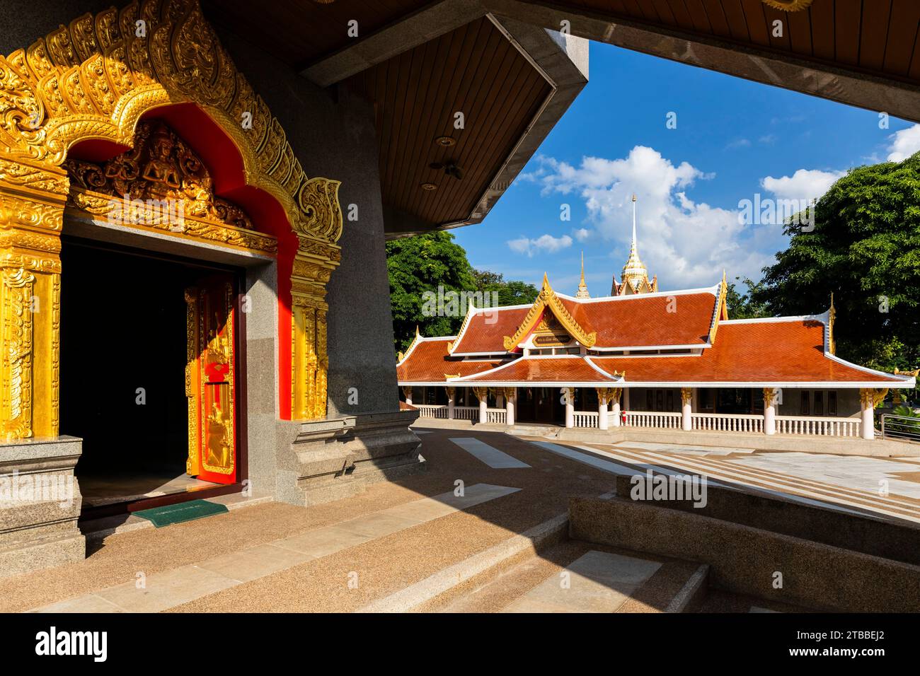 Wat Phothisomphon (Wat Pothisomphon, Wat Phothisaphorn), Pagode und Aussicht, Stadtzentrum, Udon Thani, Isan, Thailand, Südostasien, Asien Stockfoto