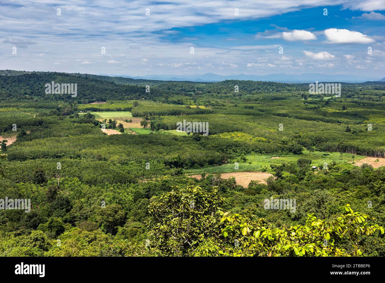 Phu Phra bat Historical Park, Blick auf die Ebene von einem Hügel, Ban Phue, Udon Thani, Isan, Thailand, Südostasien, Asien Stockfoto