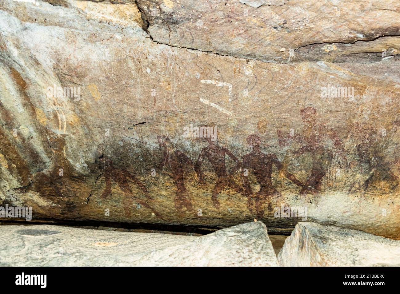 Phu Phra bat Historical Park, prähistorische Felsmalereien im Felsheim, Ban Phue, Udon Thani, Isan, Thailand, Südostasien, Asien Stockfoto