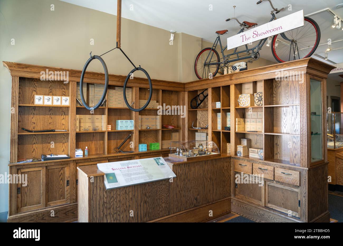 Der Historic Bike Shop, der Wright Cycle Company Complex in Dayton, Ohio Stockfoto