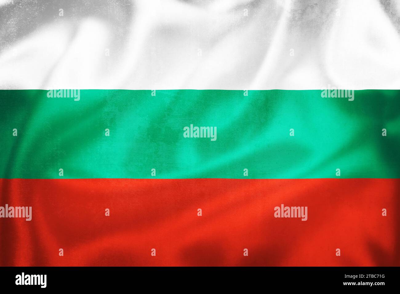 Grunge 3D-Illustration der bulgarischen Flagge, Konzept Bulgariens Stockfoto