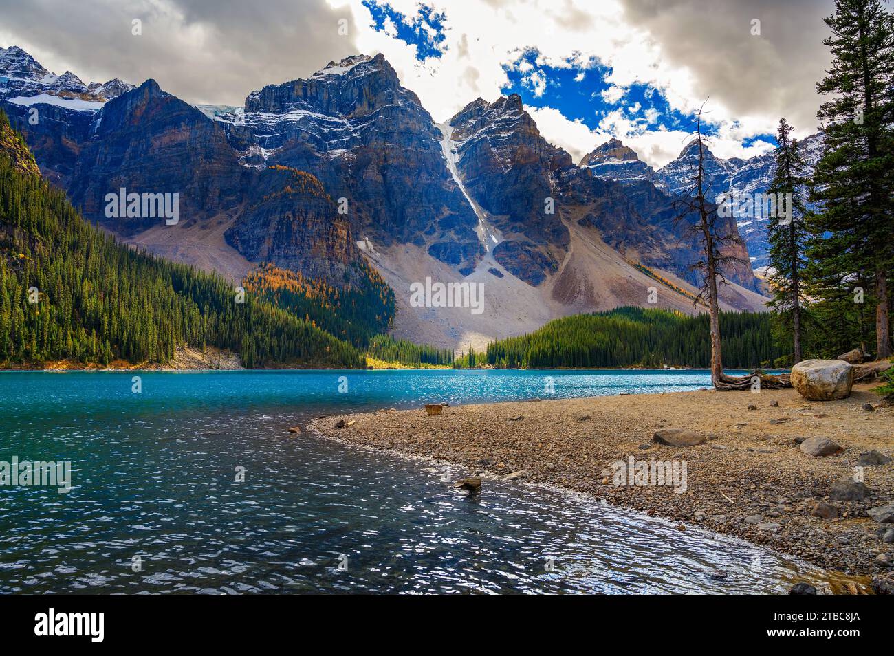Moraine Lake im Banff National Park, Alberta, Kanada Stockfoto