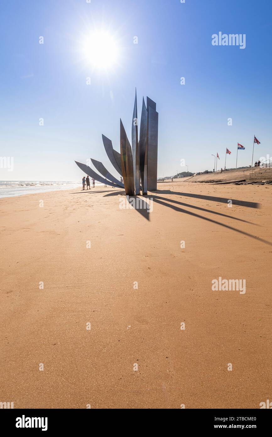 Omaha Beach in Vierville-sur-Mer, Calvados, Basse-Normandie, Frankreich Stockfoto