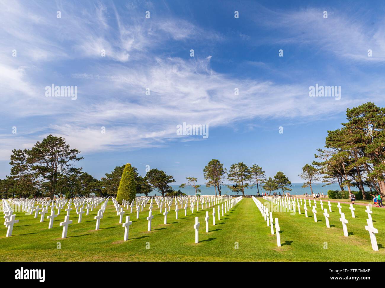 US-amerikanisches Cementery in Colleville-sur-Mer, Calvados, Basse-Normandie, Frankreich Stockfoto