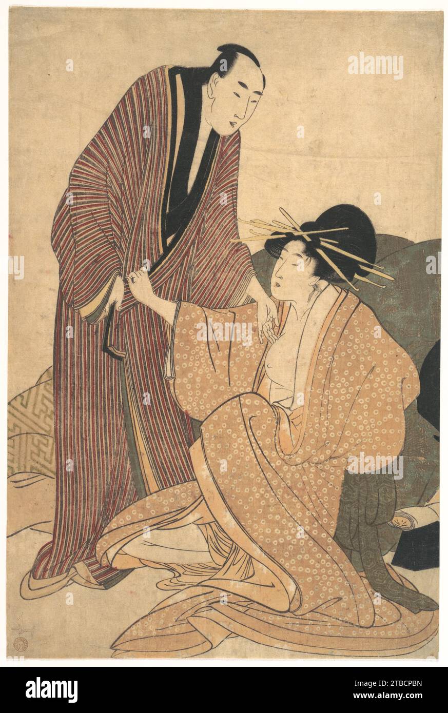 Abschied von Liebenden: Kurtisane und ihr Liebhaber 1919 von Kitagawa Utamaro Stockfoto