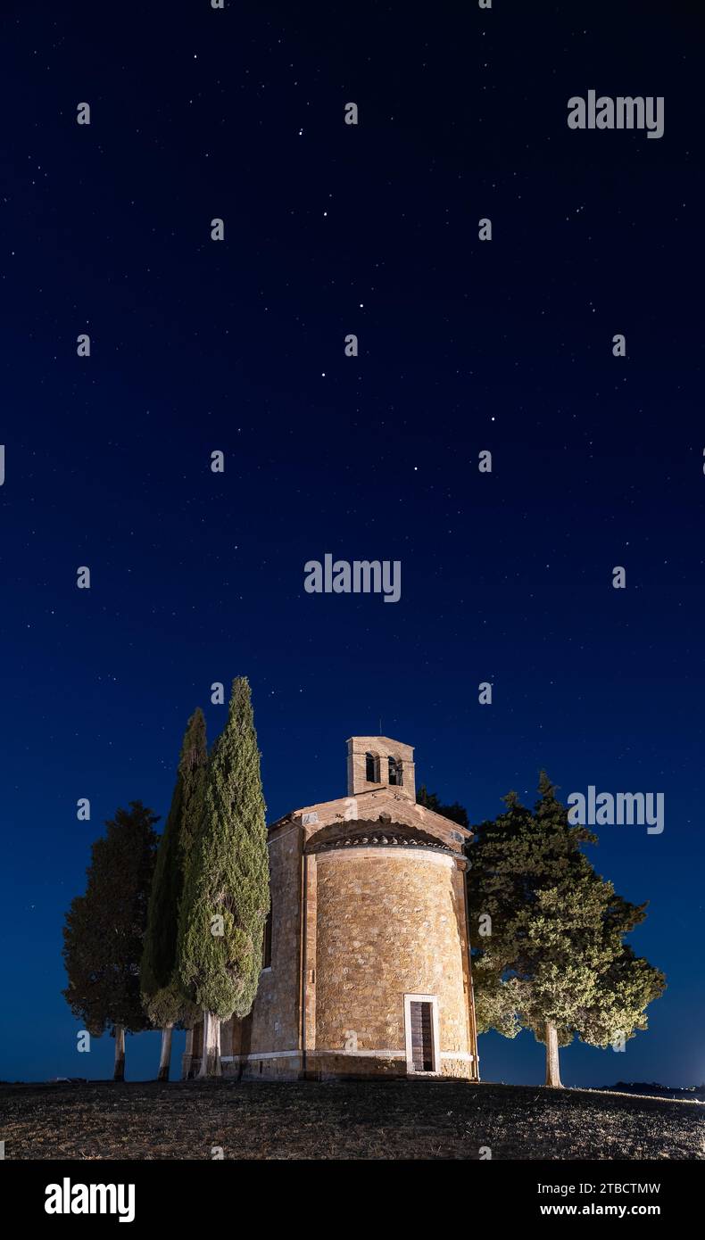 Die Kapelle unter den Sternen Stockfoto