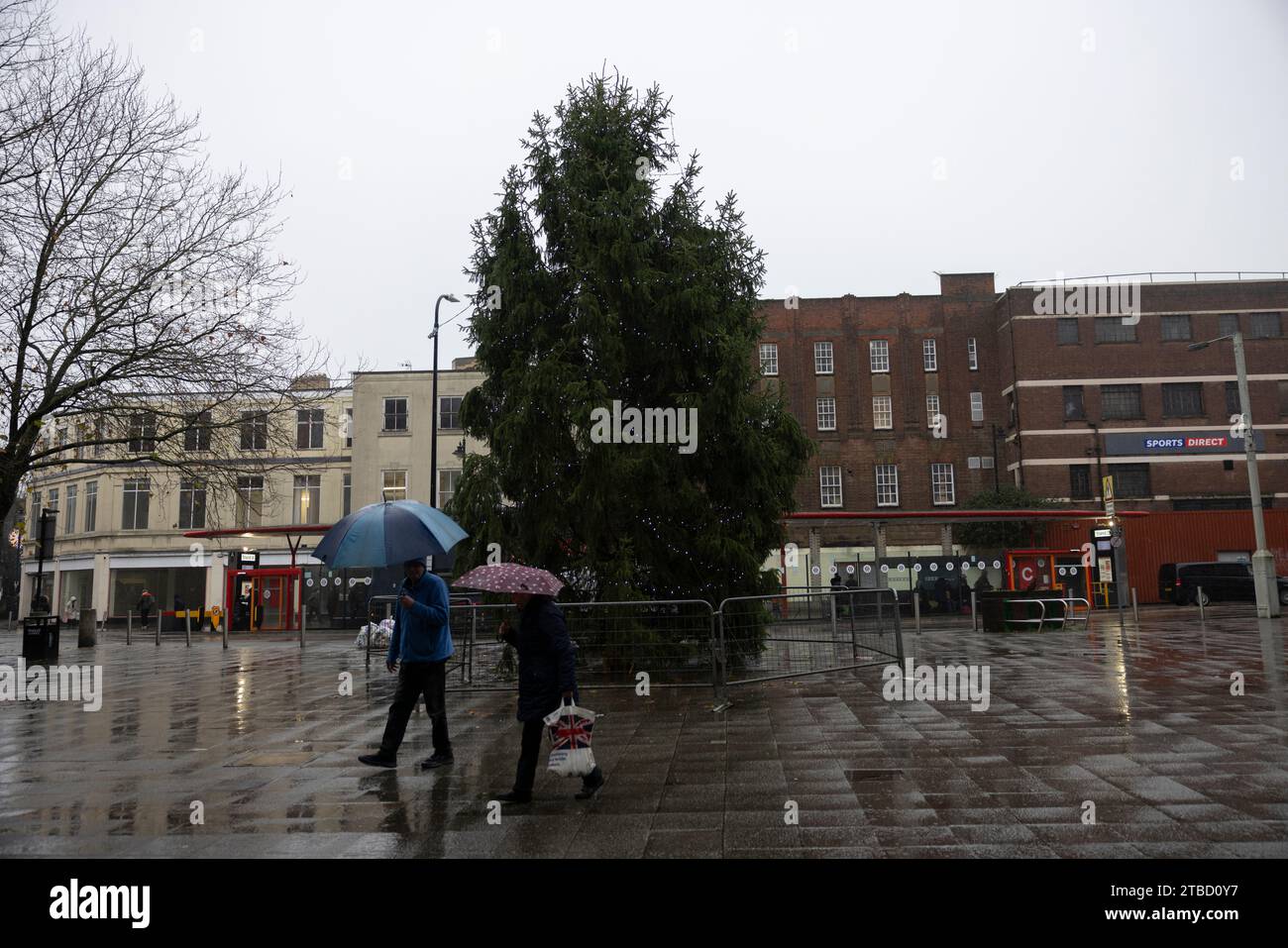 Walsall wurde zu einer der schlimmsten Weihnachtsausstellungen in Großbritannien während der Weihnachtszeit gewählt, einschließlich eines entrissenen Baumes aufgrund von Armut, Großbritannien Stockfoto