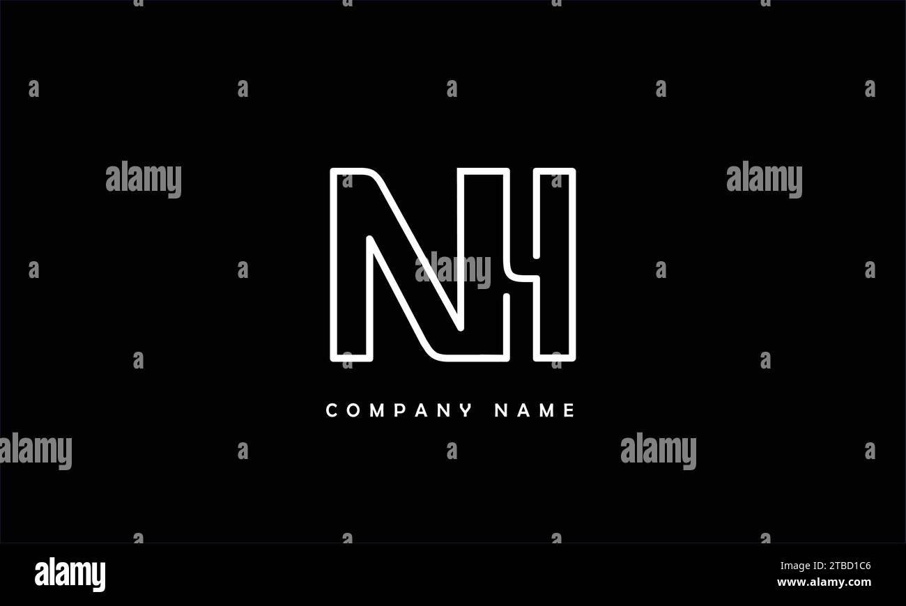 NH, HN Logo-Monogramm für abstrakte Buchstaben Stock Vektor