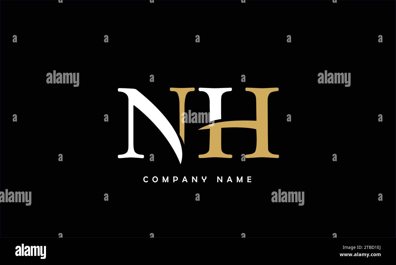 NH, HN Logo-Monogramm für abstrakte Buchstaben Stock Vektor