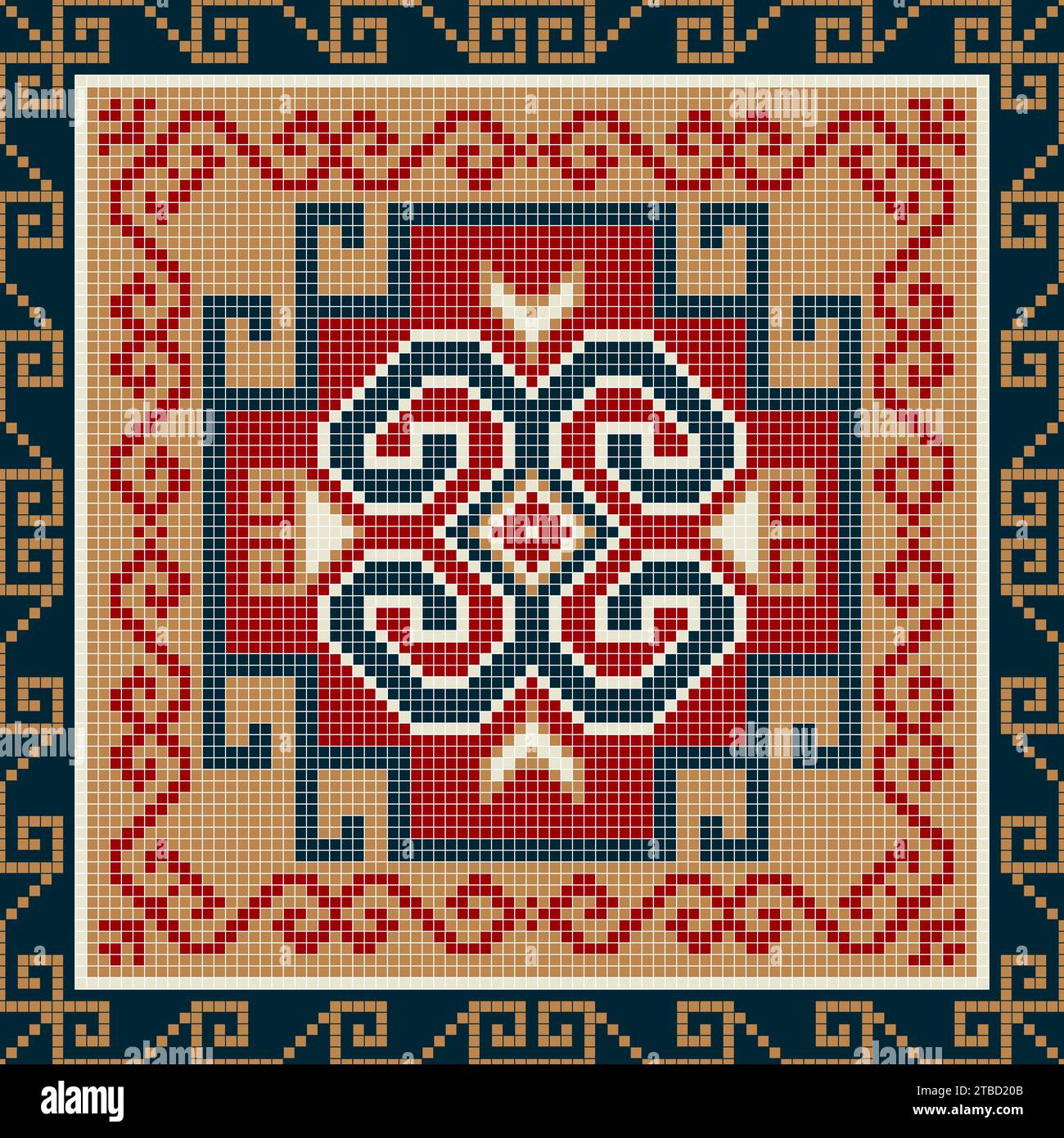 Traditionelle georgische Volkskunst Stickerei Vektor-Muster Stock Vektor