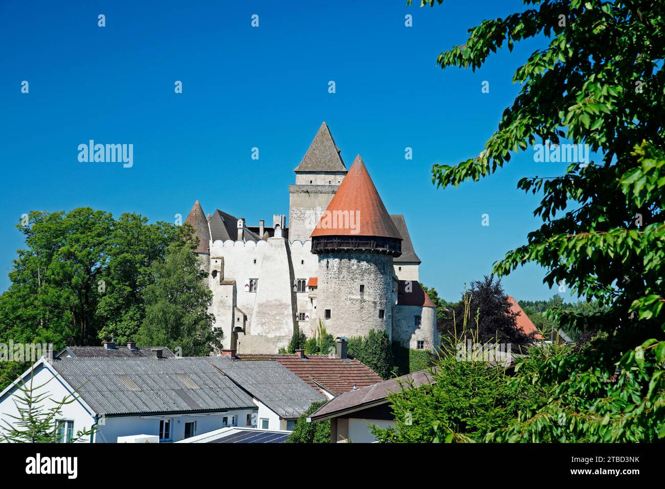 Wassergraben, Wasserschloss, Schloss Heidenreichstein, von Kinsky, Niederösterreich, Österreich Stockfoto