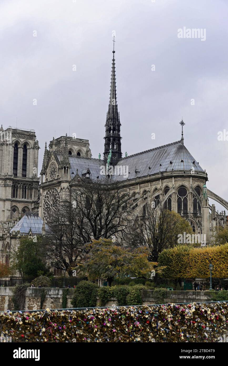 Sainte-Chapelle, Heilige Kapelle, die ehemalige Schlosskapelle der ehemaligen königlichen Residenz Palais de la Cite auf der Ile de la Cite, Inneres, Paris Stockfoto