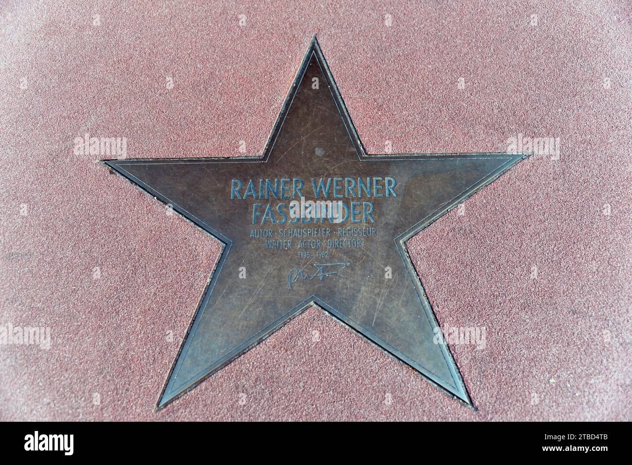 Star von Rainer Werner Fassbinder, Regisseur, Autor, Schauspieler, am Boulevard of Stars, Mitte, Berlin, Deutschland Stockfoto