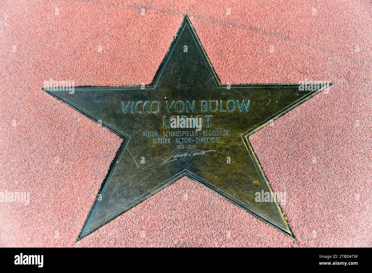Star von Vicco von Buelow, Loriot, auf dem Boulevard of Stars, Mitte, Berlin, Deutschland Stockfoto