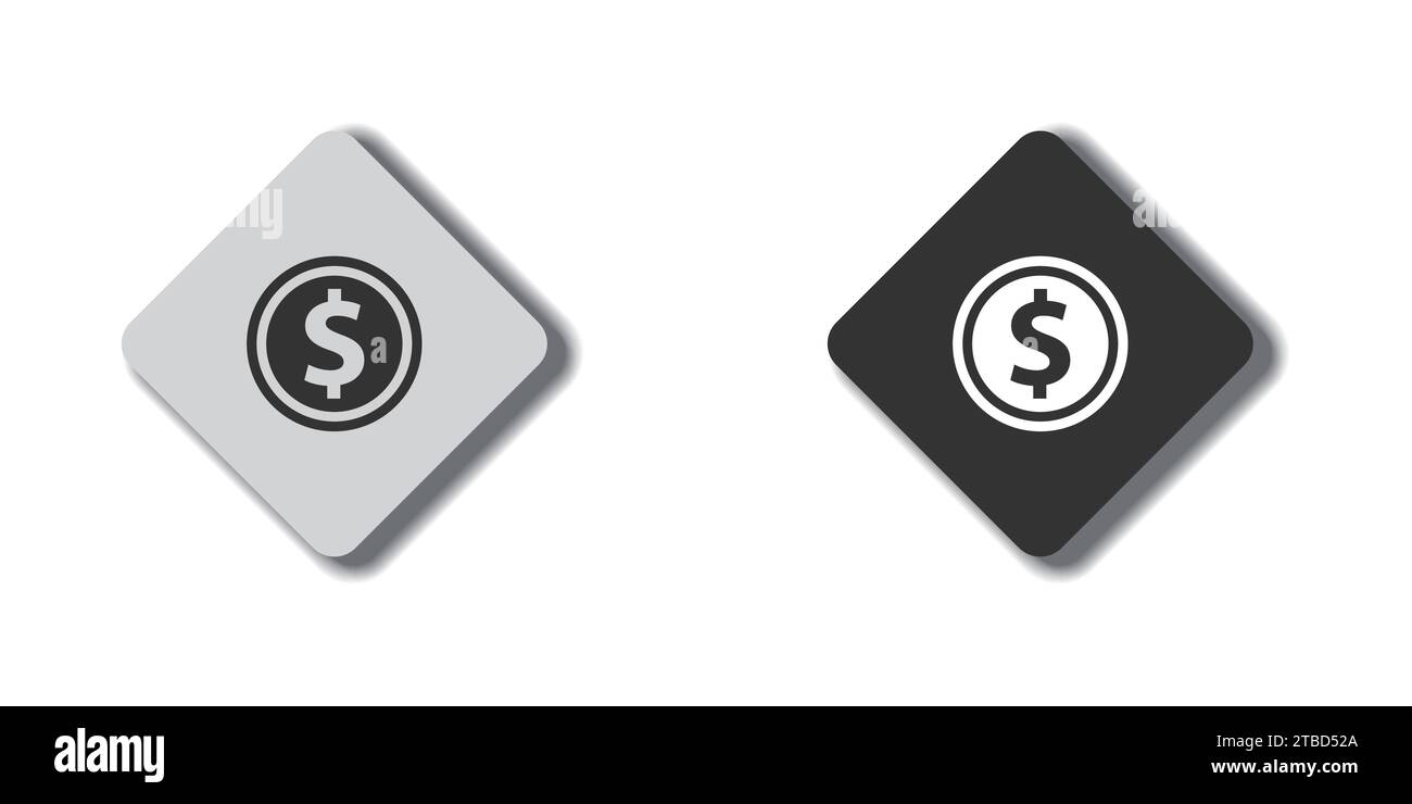 Münzsymbol für Dollars. Dollarcent-Zeichen. Illustration des flachen Vektors Stock Vektor