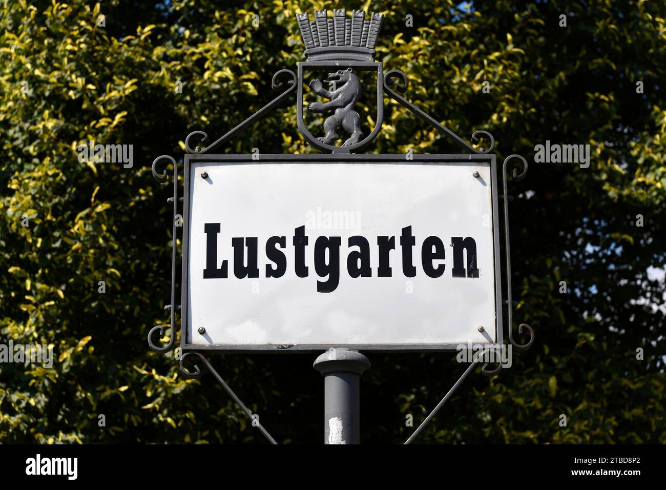 Schild, Lustgarten, Park, Bundeshauptstadt, Berlin, Berlin, Deutschland Stockfoto