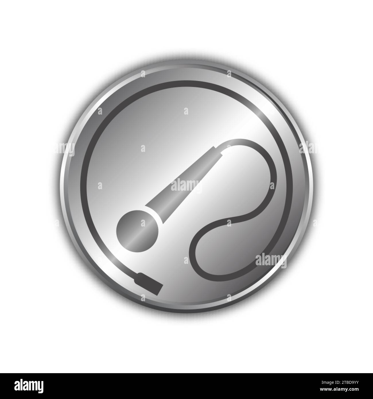 Mikrofon mit Kabel. Einfaches Symbol. Illustration des flachen Vektors Stock Vektor