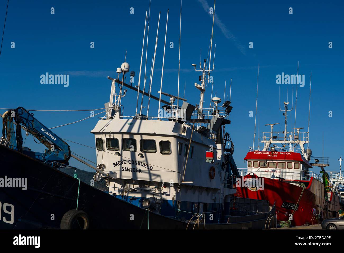 Fischereischleppnetzfischer in Muros, Galicien, Spanien Stockfoto