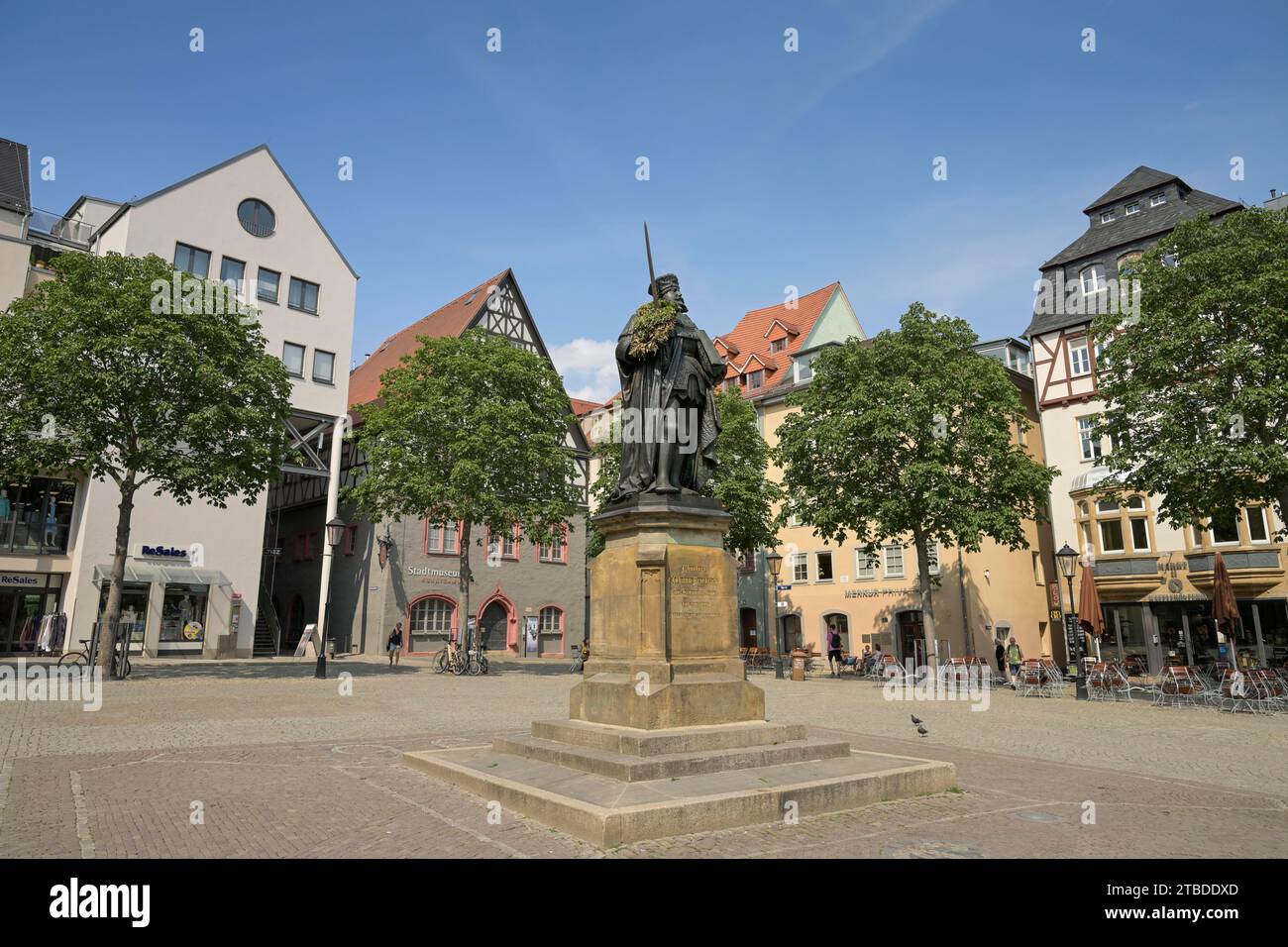 Stadtblick, alte Gebäude, Markt, Altstadt, Jena, Thüringen, Deutschland Stockfoto