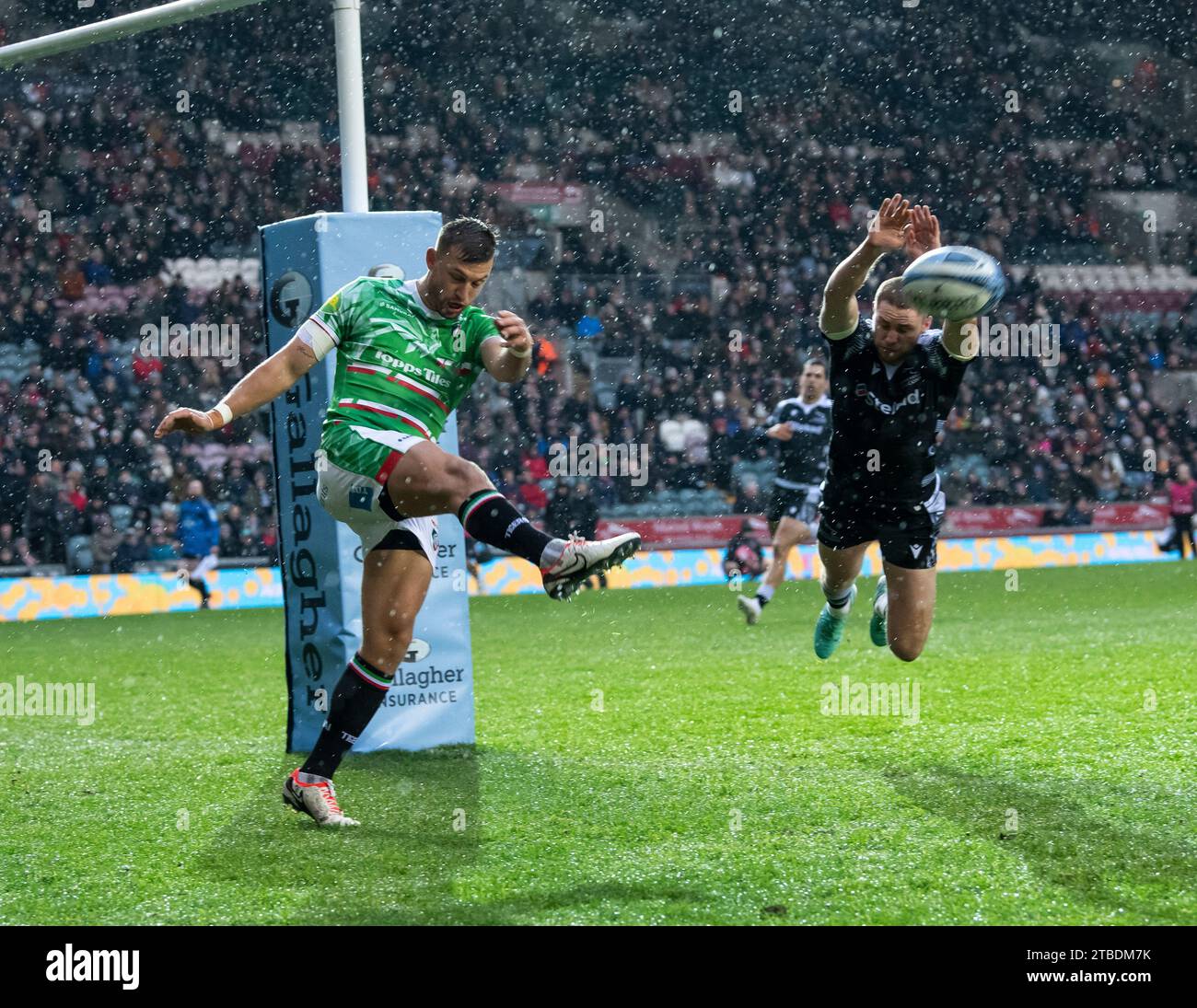 Handro Liebenberg von Leicester Tigers im Gallagher Premiership Rugby Spiel zwischen Leicester Tigers und Newcastle Falcons in Mattiol Stockfoto