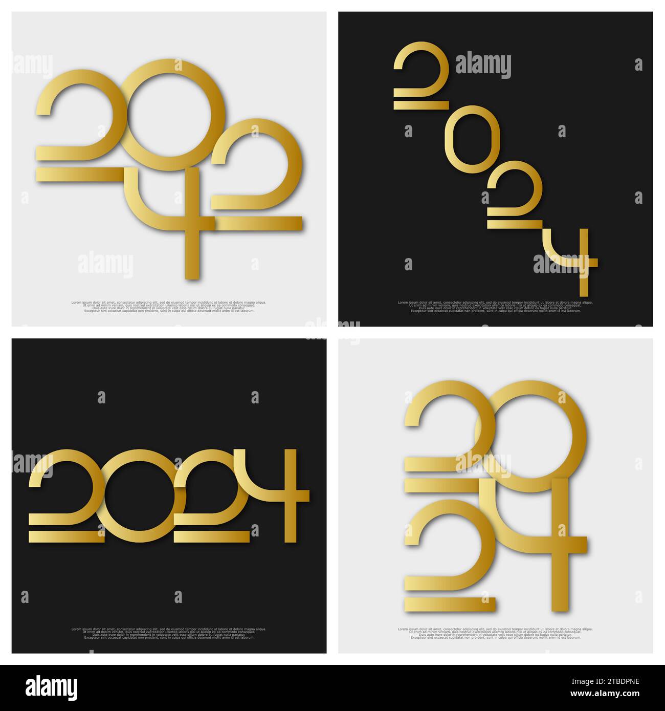 2024 - Happy New Year - BEST wishes 2024 Hintergrund Stock Vektor